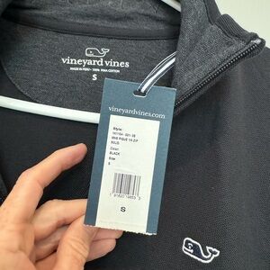 Vineyard Vines men’s small black 3/4 zip 100% Pima cotton